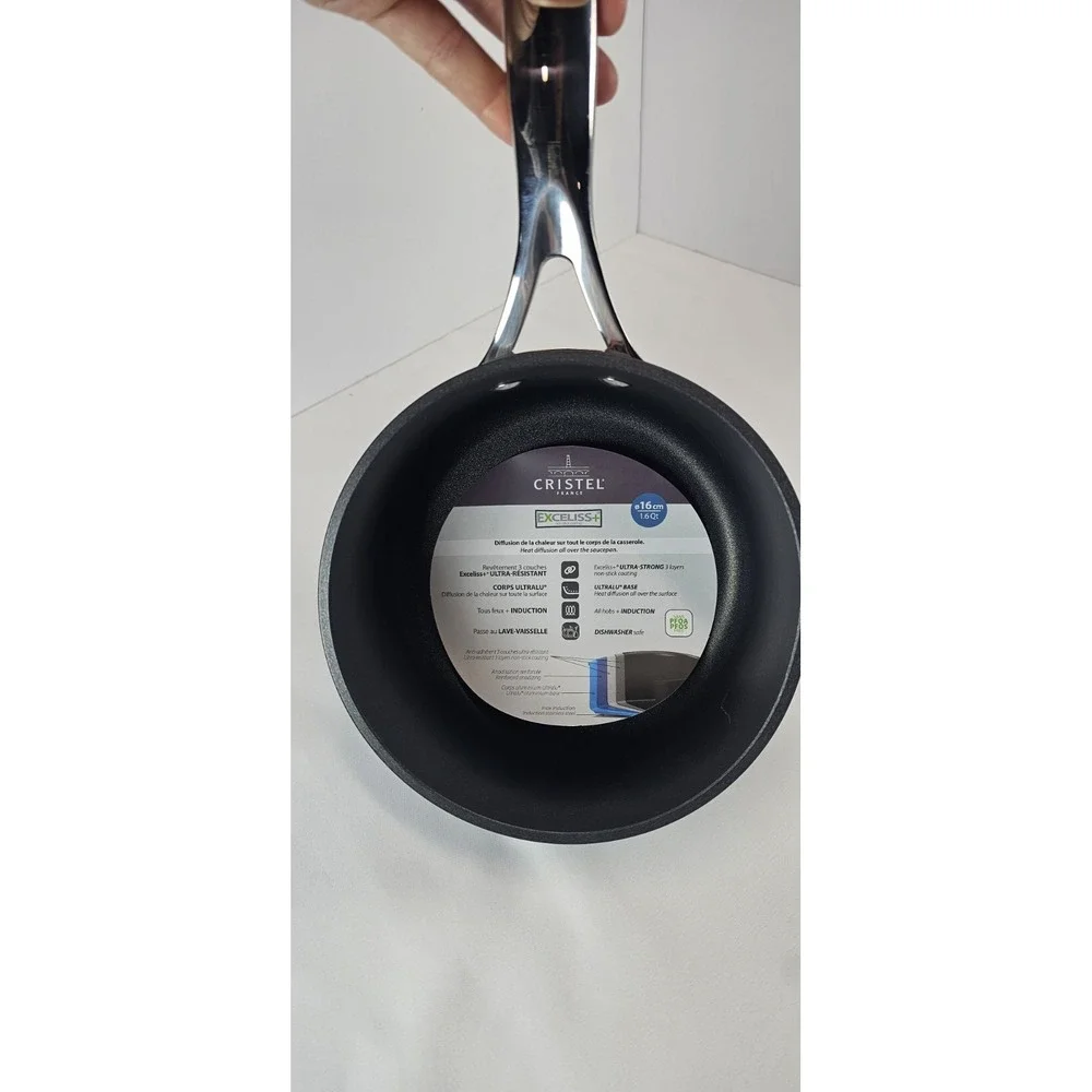 Cristel France 16cm Saucepan w/ Lid Nonstick‎ Induction 1.6 Qt Cookware